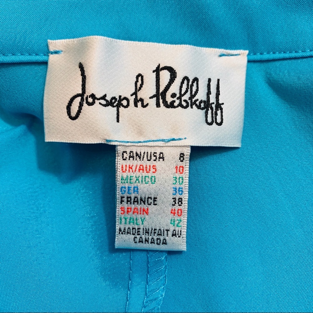 Joseph Ribkoff Zip Front Turquoise Dress - Picture 7 of 7